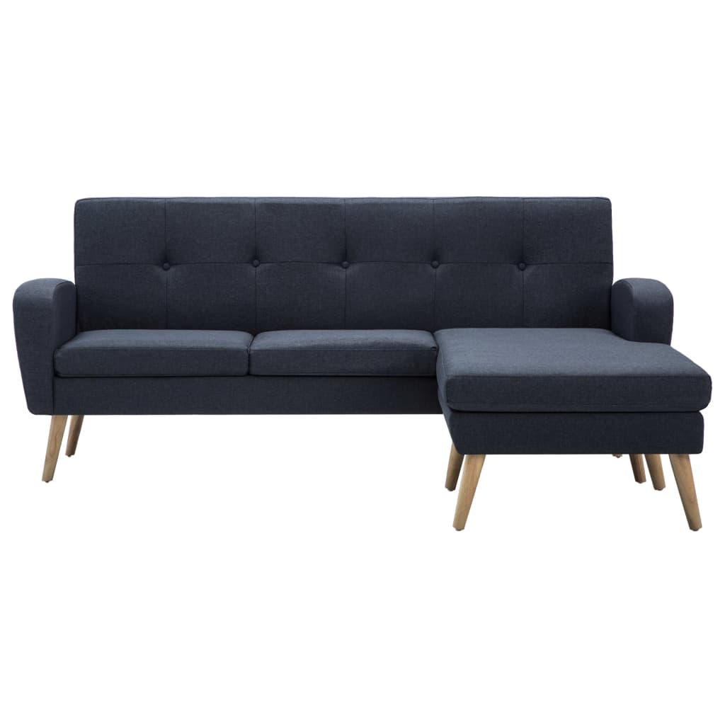 Sofá em tecido c/ forma de L 186x136x79 cm cinzento escuro
