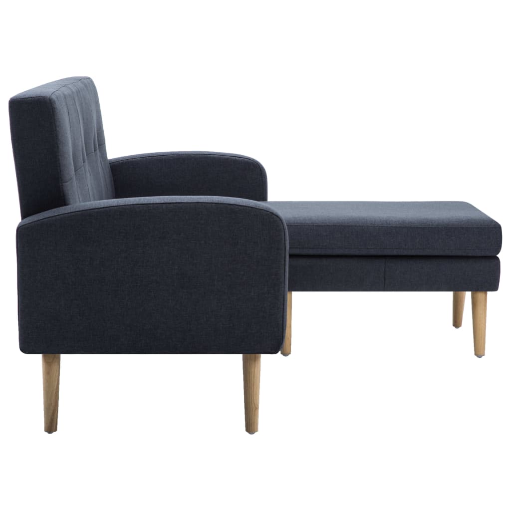 Sofá em tecido c/ forma de L 186x136x79 cm cinzento escuro