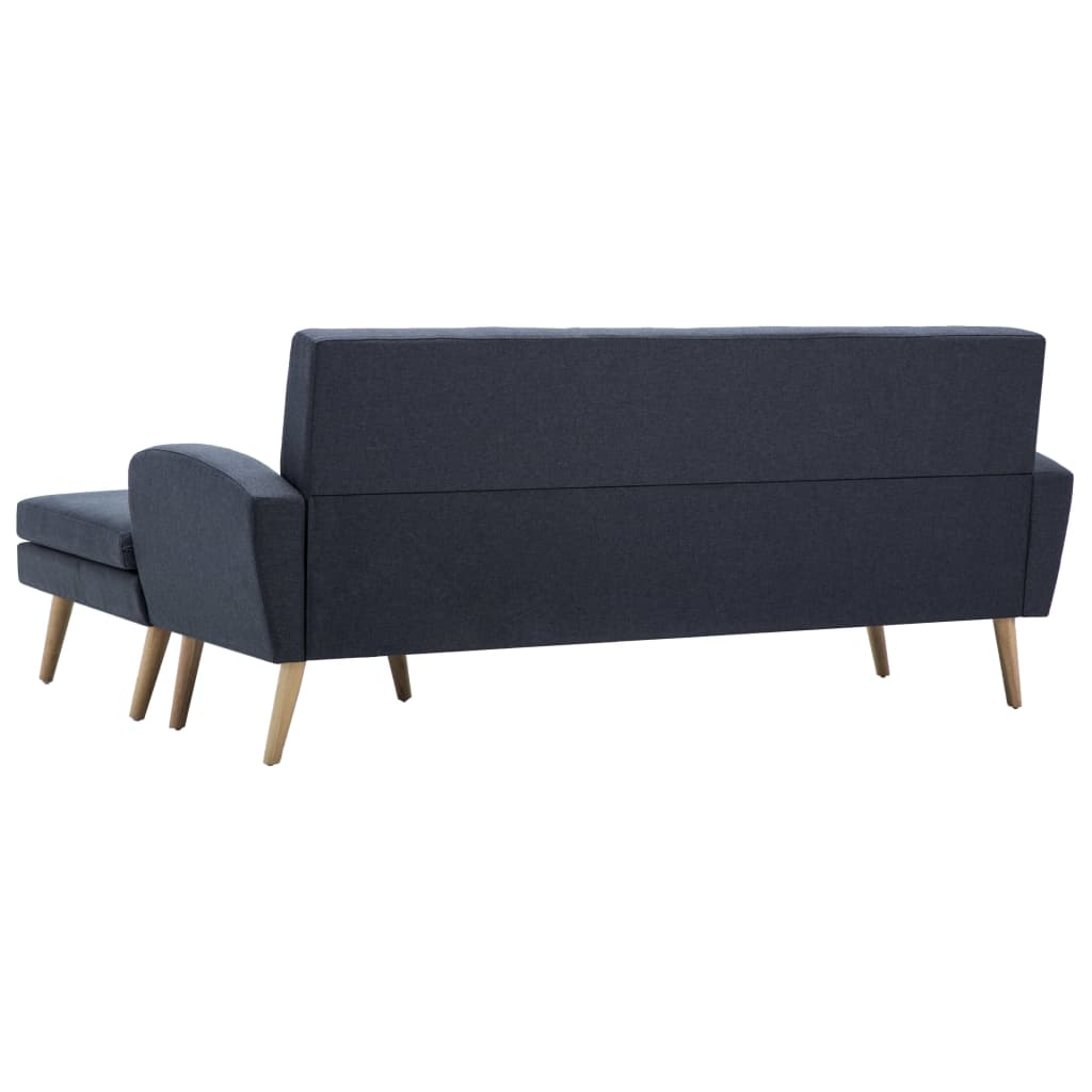Sofá em tecido c/ forma de L 186x136x79 cm cinzento escuro