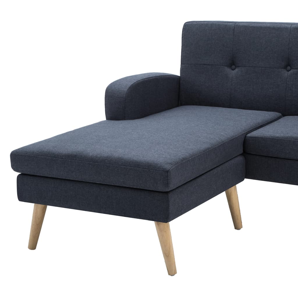 Sofá em tecido c/ forma de L 186x136x79 cm cinzento escuro