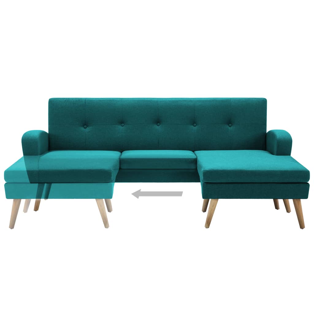 Sofá em tecido c/ forma de L 186x136x79 cm verde