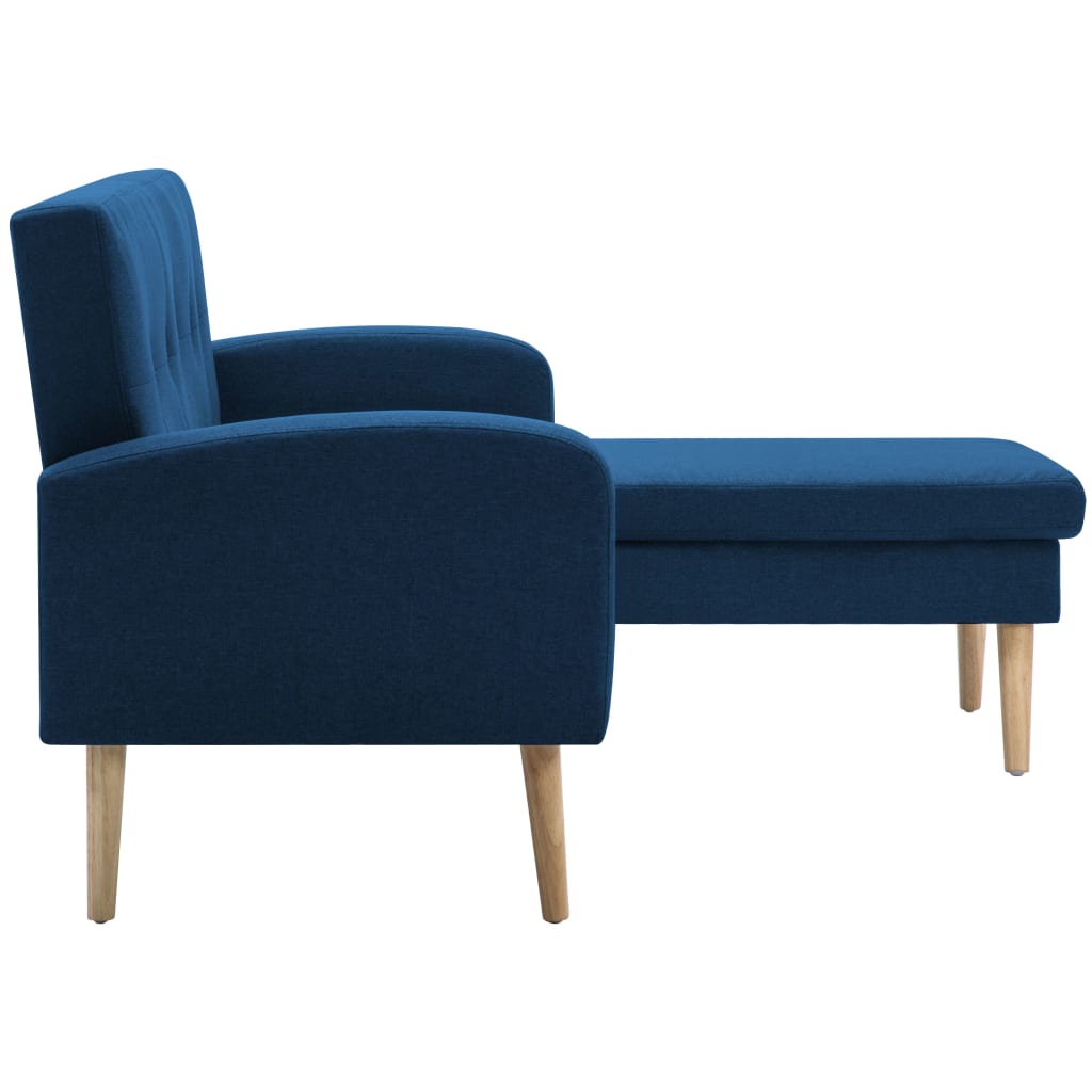 Sofá em tecido c/ forma de L 186x136x79 cm azul