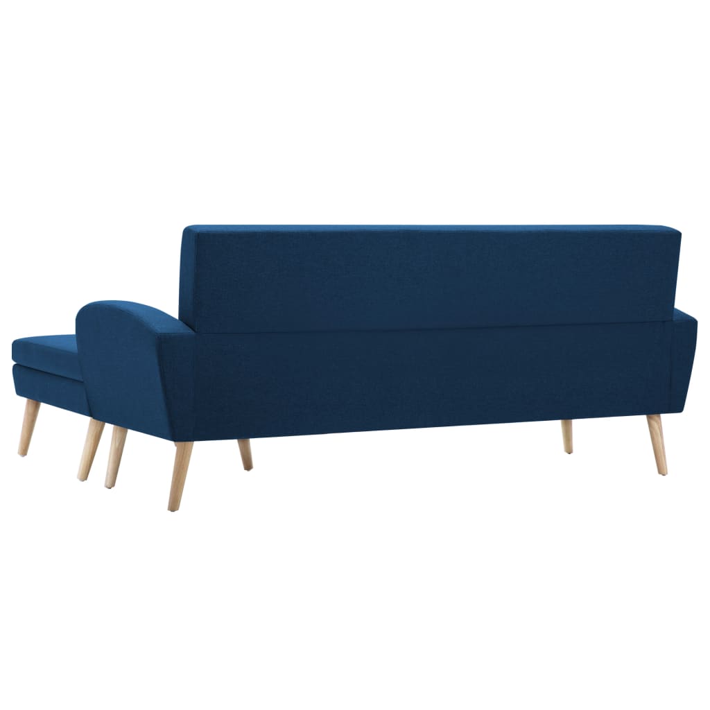 Sofá em tecido c/ forma de L 186x136x79 cm azul