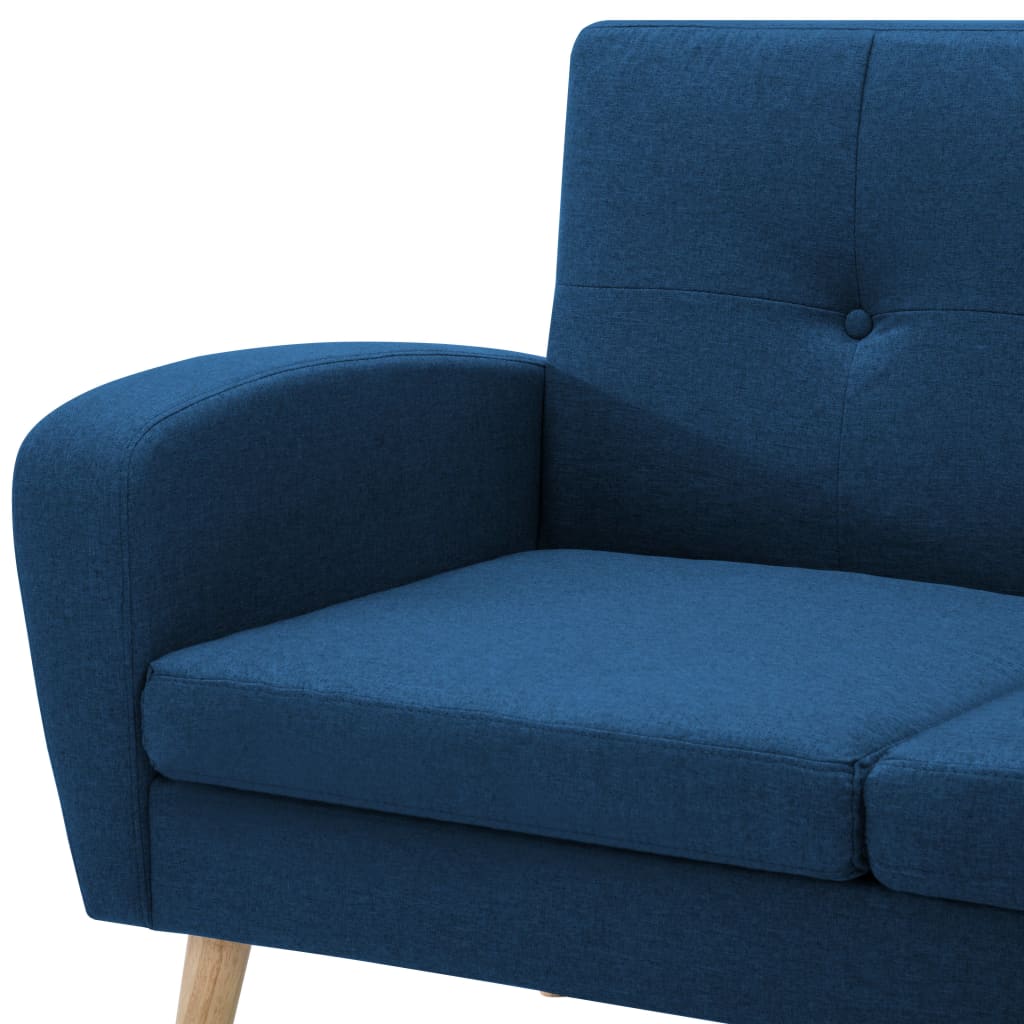Sofá em tecido c/ forma de L 186x136x79 cm azul