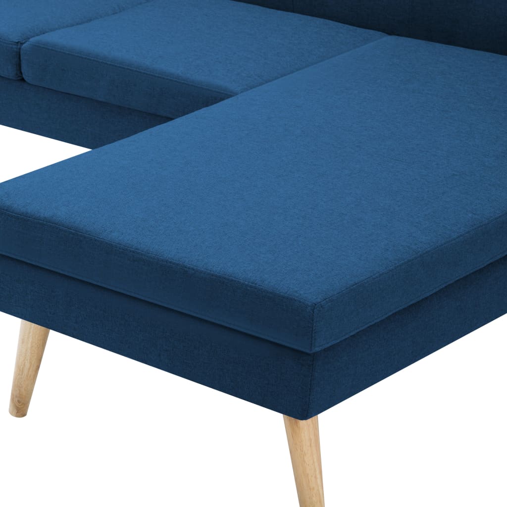 Sofá em tecido c/ forma de L 186x136x79 cm azul