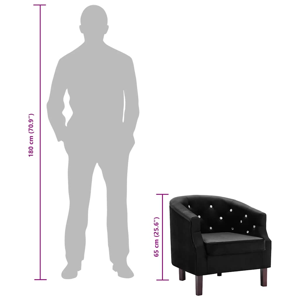 Poltrona em veludo preto