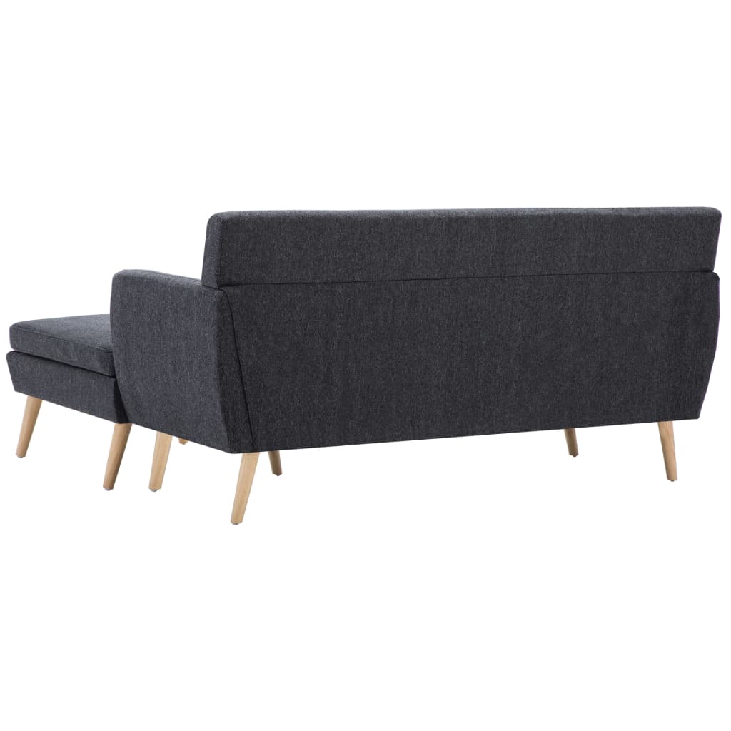 Sofá em tecido c/ forma de L 171,5x138x81,5 cm cinzento escuro
