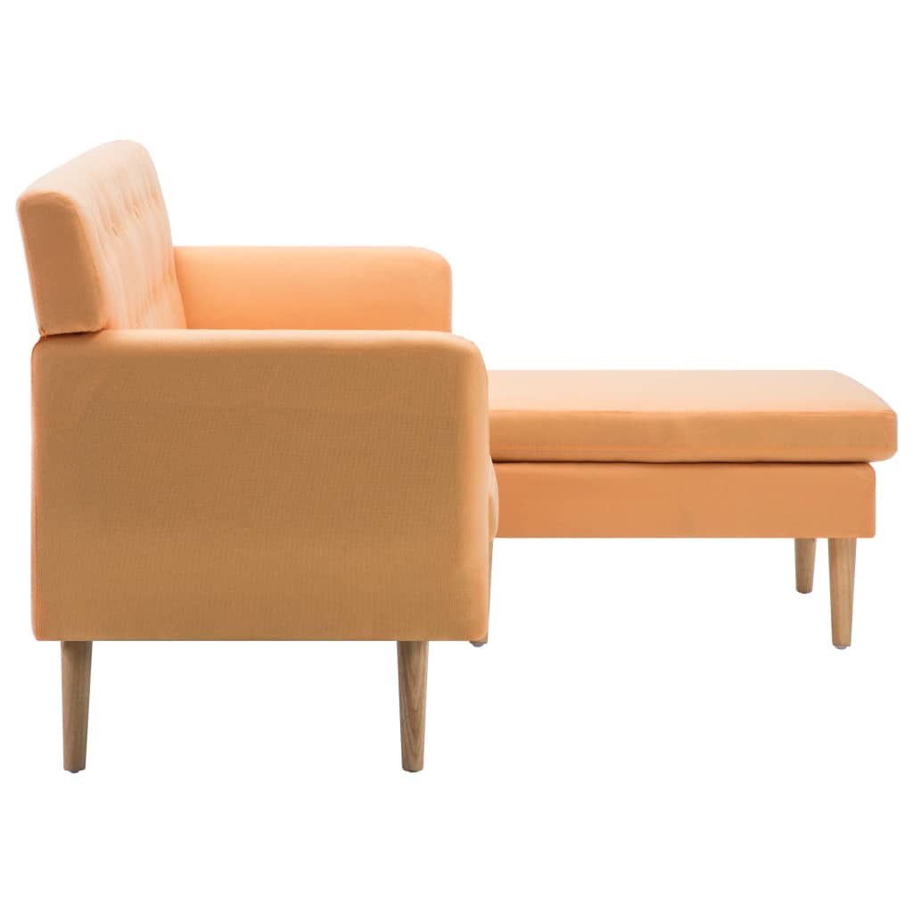Sofá em tecido c/ forma de L 171,5x138x81,5 cm laranja