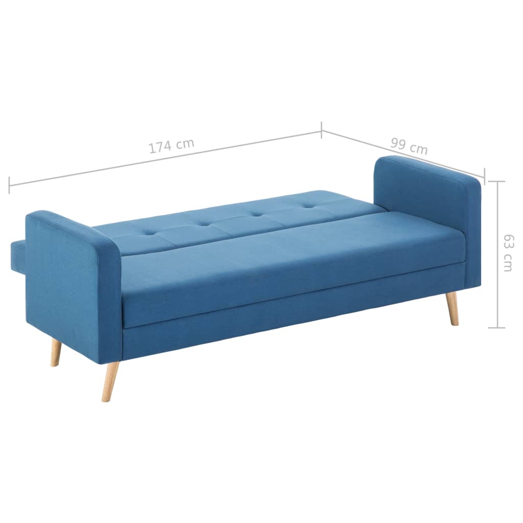 Sofá em tecido azul