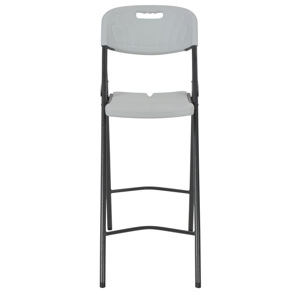 Cadeiras de bar dobráveis 2 pcs PEAD e aço branco