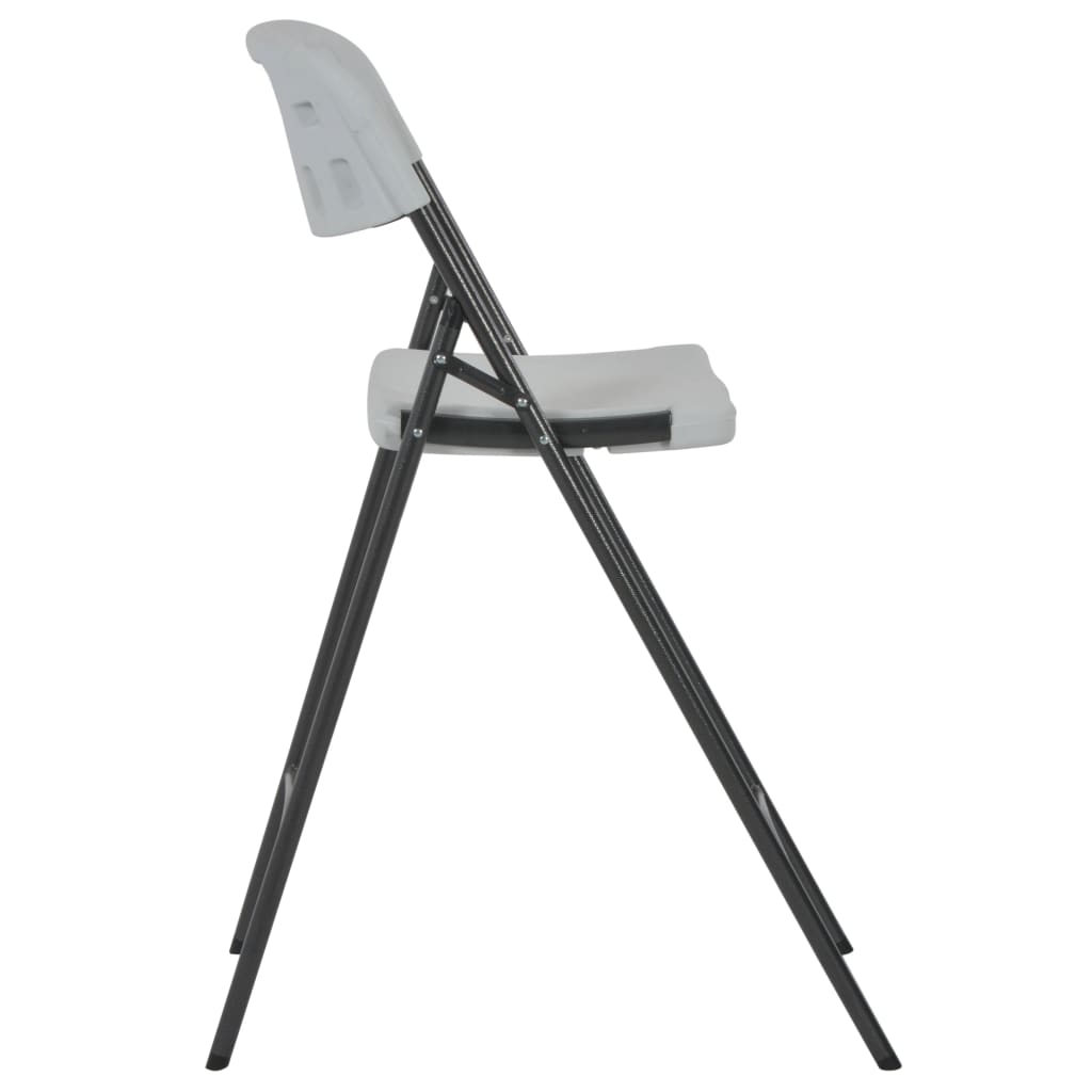 Cadeiras de bar dobráveis 2 pcs PEAD e aço branco