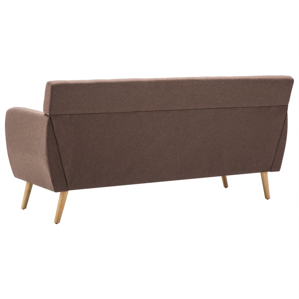Sofá de 3 lugares estofos de tecido 172x70x82 cm castanho