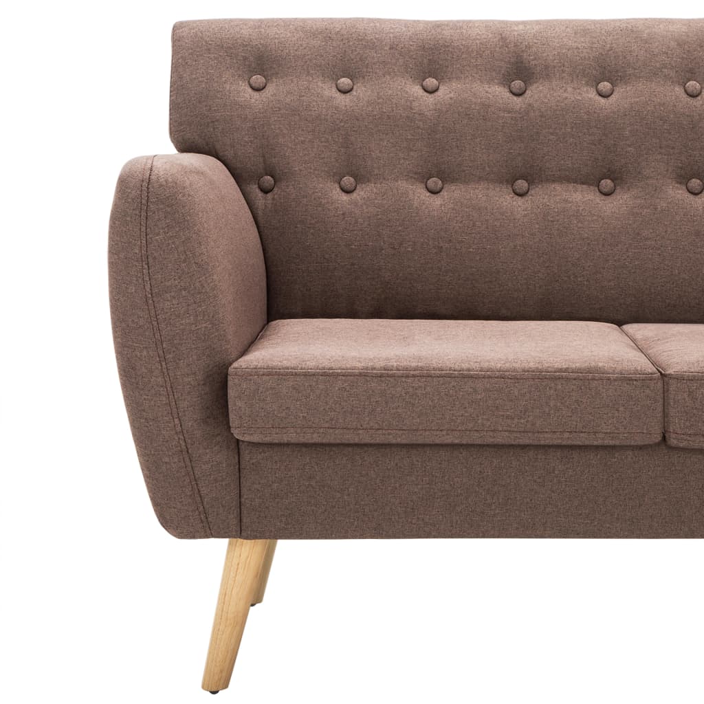 Sofá de 3 lugares estofos de tecido 172x70x82 cm castanho
