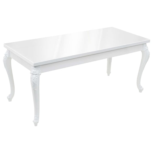 Mesa de jantar 179x89x81 cm branco brilhante