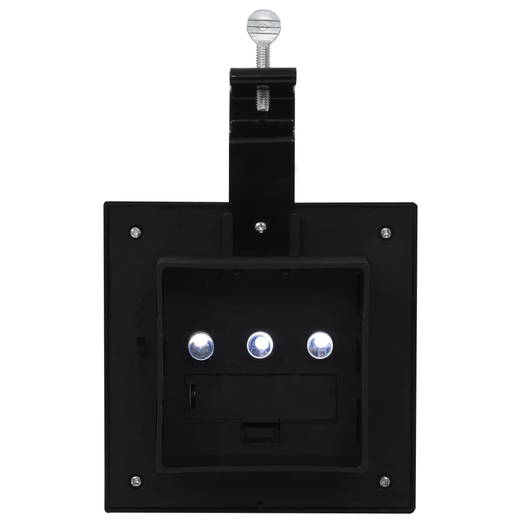 Candeeiro de exterior solar LED 6 pcs preto quadrado 12 cm