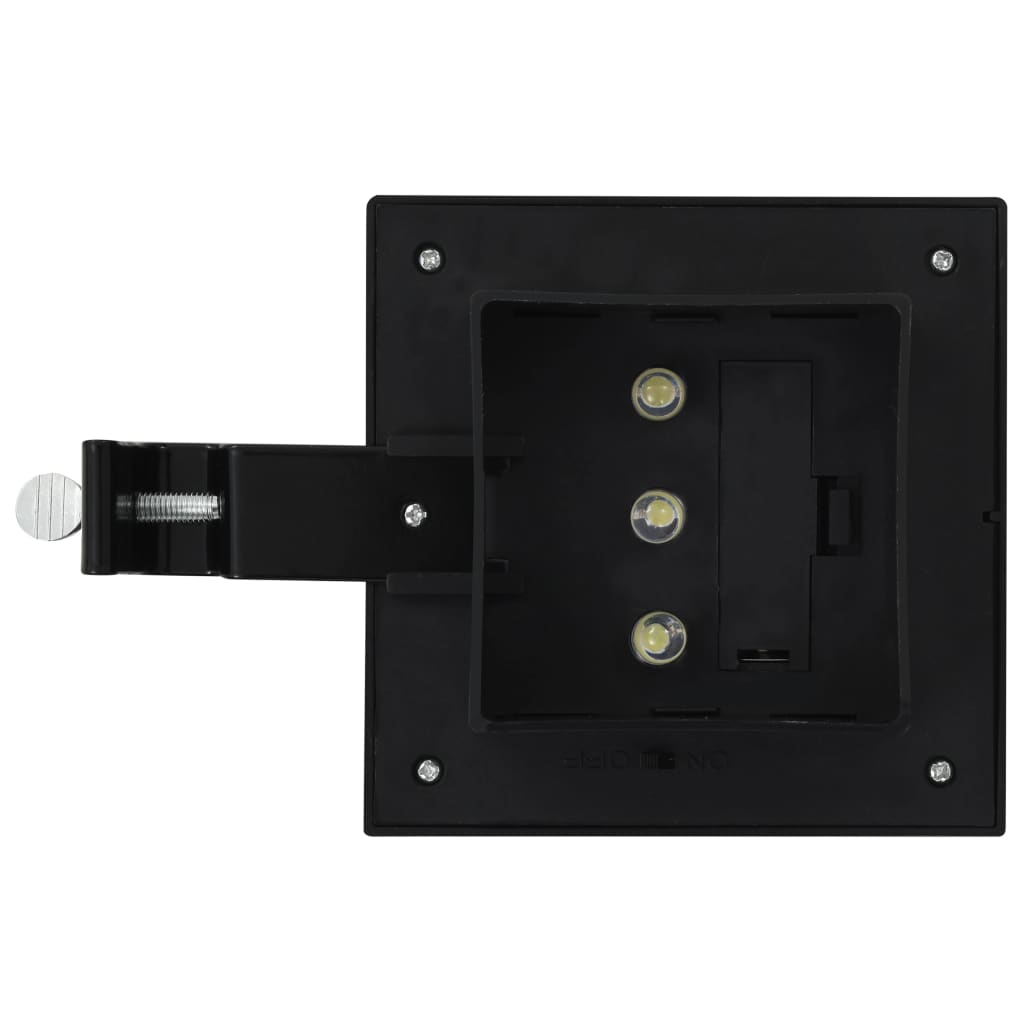 Candeeiro de exterior solar LED 6 pcs preto quadrado 12 cm