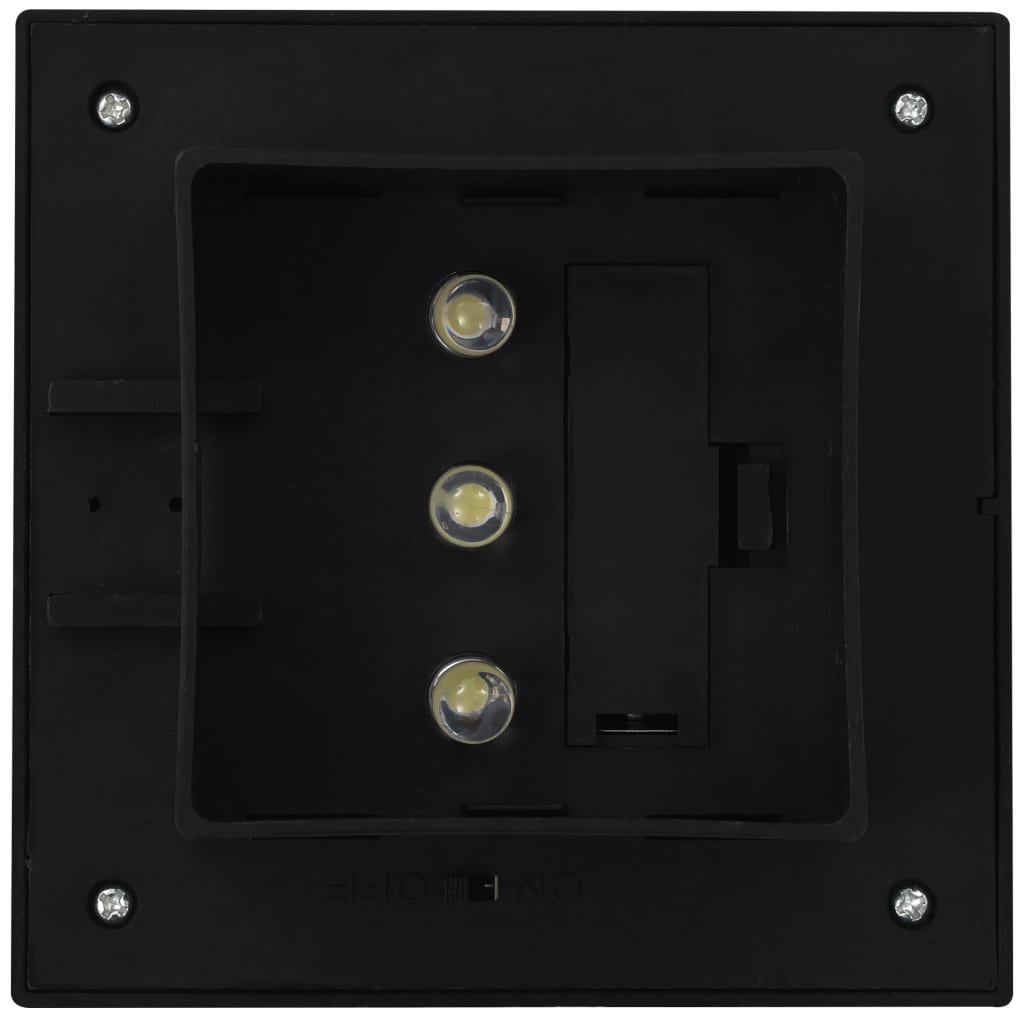 Candeeiro de exterior solar LED 6 pcs preto quadrado 12 cm