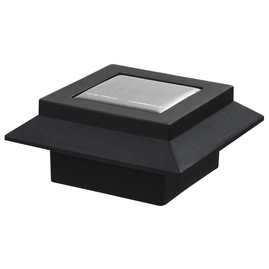 Candeeiro de exterior solar LED 6 pcs preto quadrado 12 cm