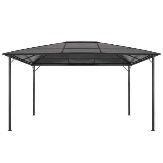 Gazebo com telhado alumínio 4x3x2,6 m preto