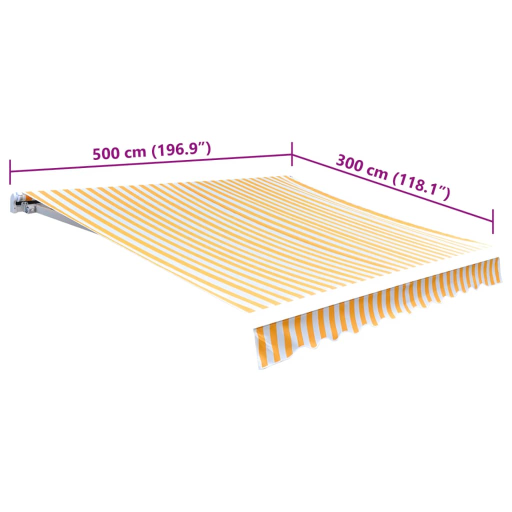Lona para toldo laranja e branco 500x300 cm