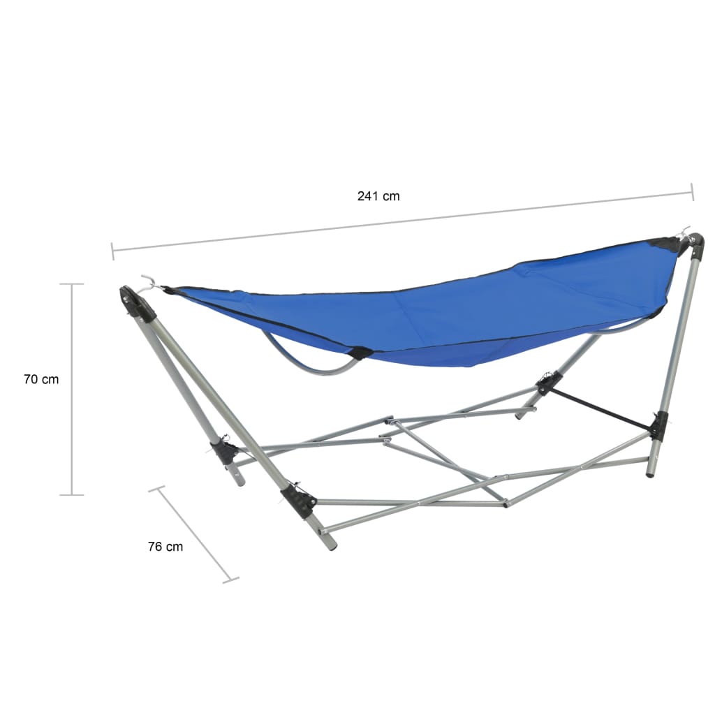 Rede com suporte dobrável azul