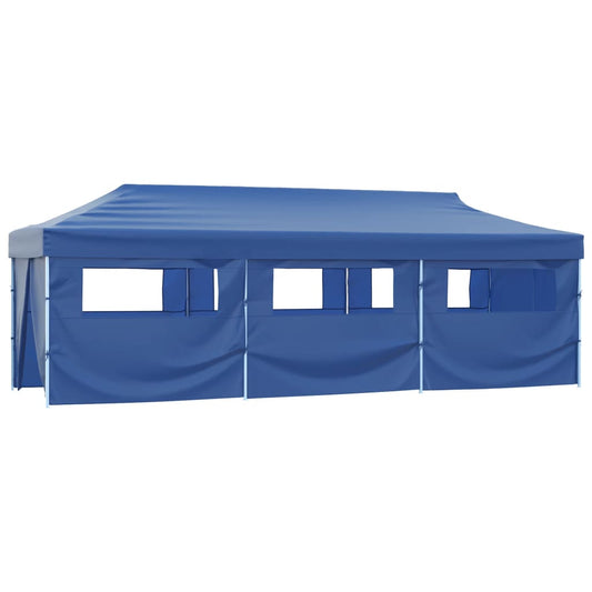 Tenda para festas pop-up dobrável c/ 8 paredes 870x291x315 cm azul