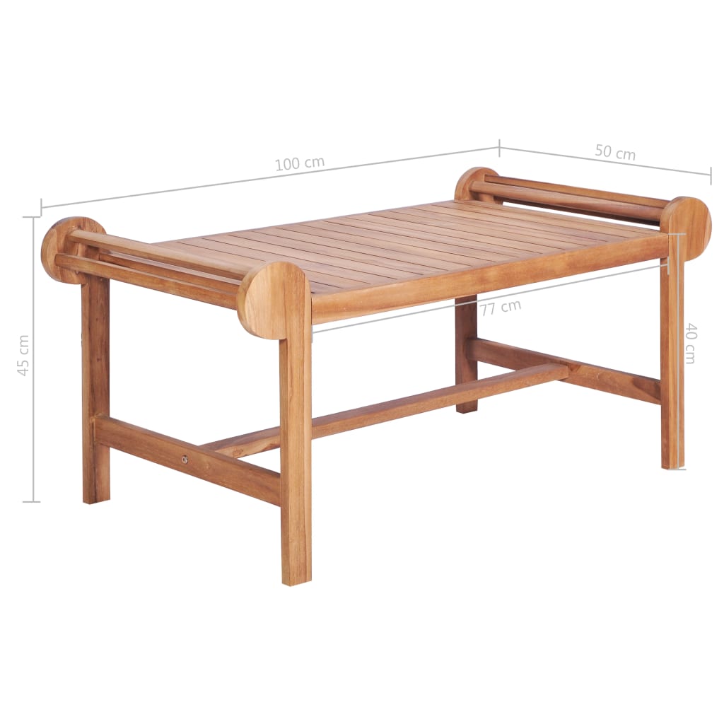 Mesa de centro 100x50x45 cm teca maciça