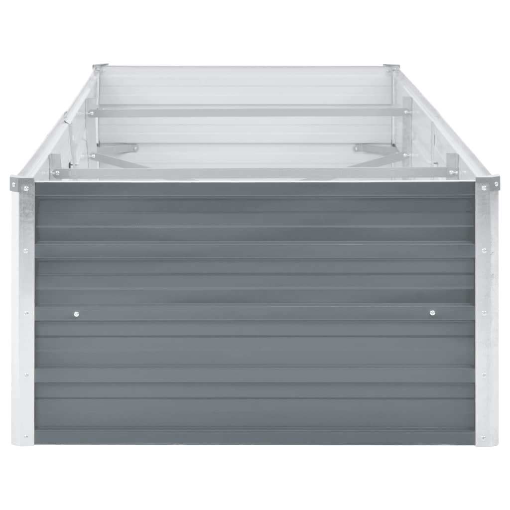 Canteiro elevado de jardim aço galvanizado 240x80x45cm cinzento