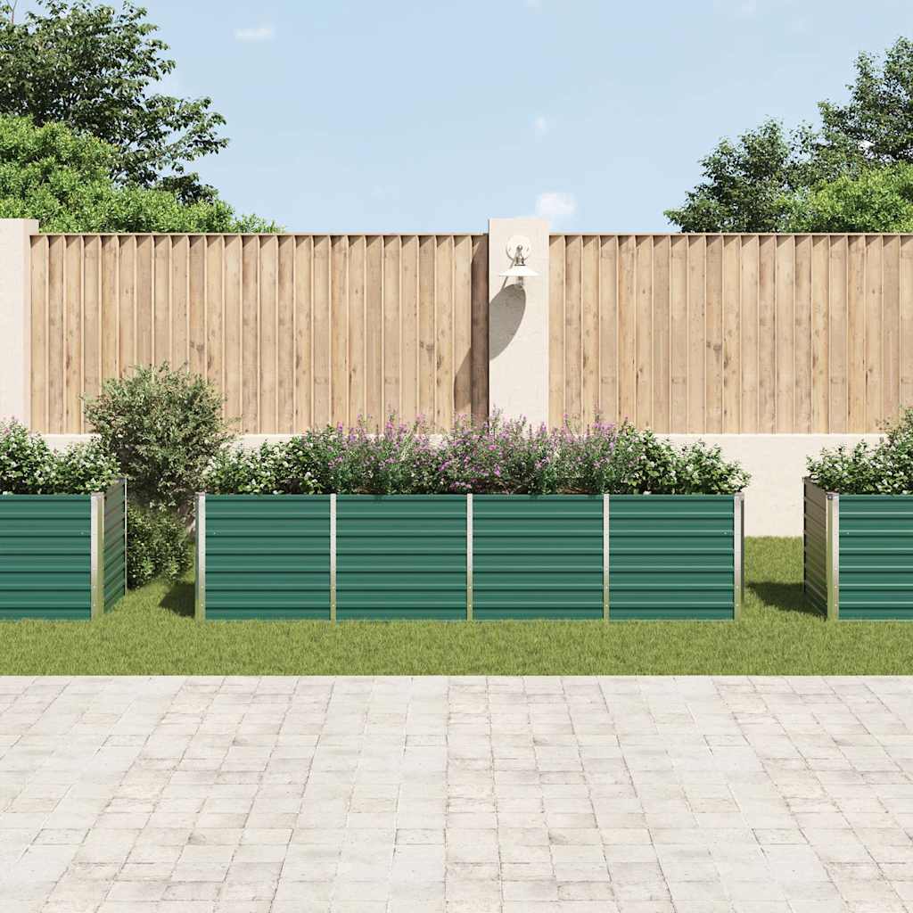 Canteiro elevado de jardim aço galvanizado 320x80x77cm verde