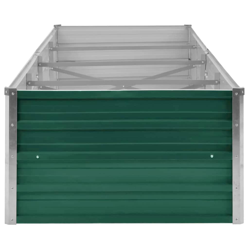 Canteiro elevado de jardim aço galvanizado 320x80x45 cm verde