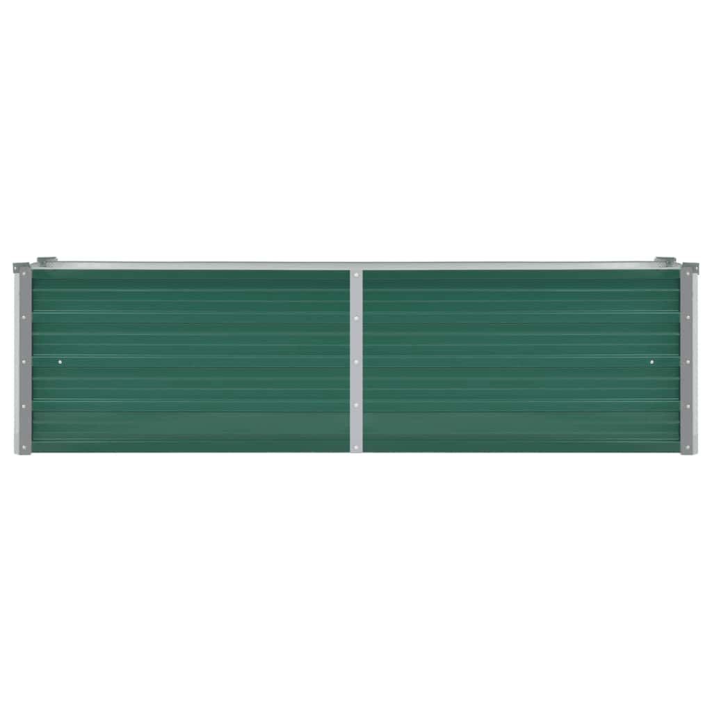Canteiro elevado de jardim aço galvanizado 160x40x45 cm verde