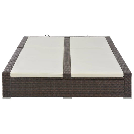 Espreguiçadeira dupla em vime PE castanho