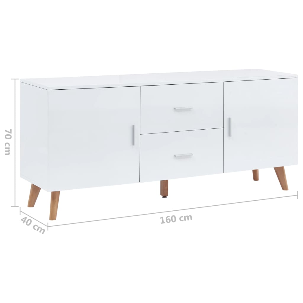 Aparador 160x40x70 cm MDF branco