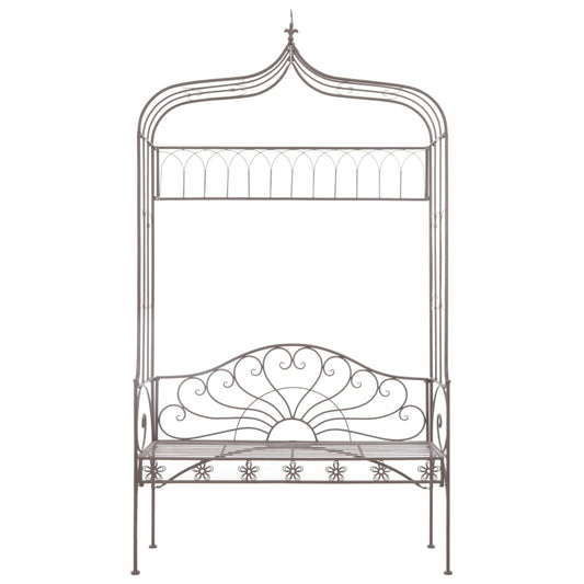 Banco de jardim 122 cm ferro antigo castanho