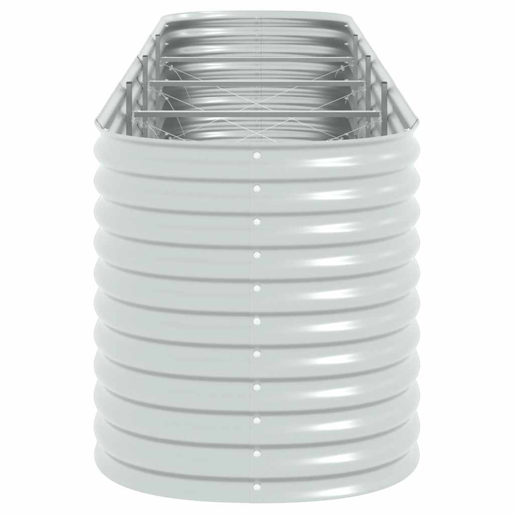 Canteiro elevado de jardim aço galvanizado 400x80x81cm prateado