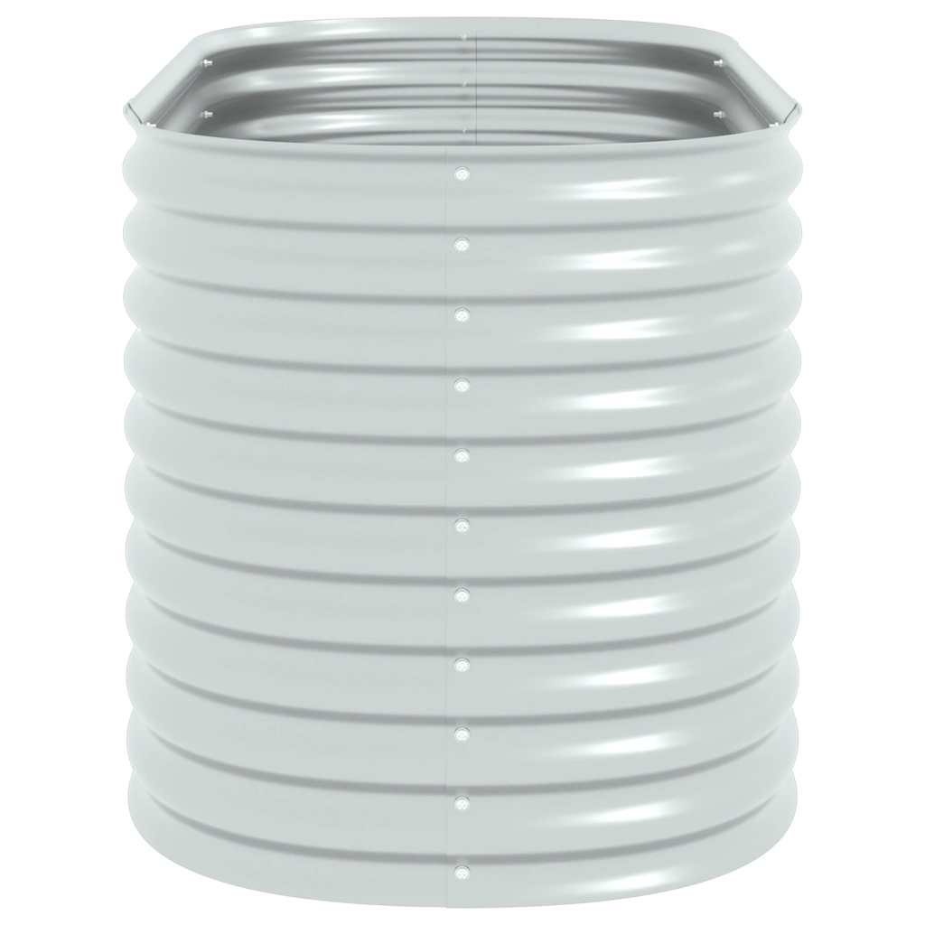 Canteiro elevado de jardim aço galvanizado 160x80x81cm prateado