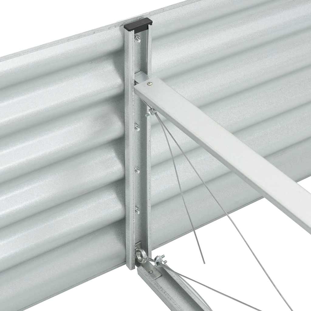 Canteiro elevado de jardim aço galvanizado 320x80x44cm prateado