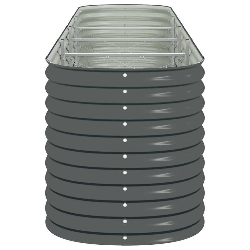 Canteiro elevado de jardim aço galvanizado 400x80x81cm cinzento