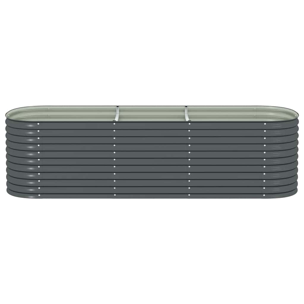 Canteiro elevado de jardim aço galvanizado 320x80x81cm cinzento