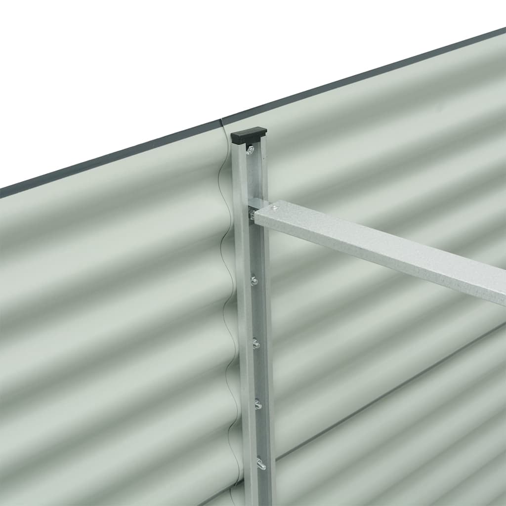 Canteiro elevado de jardim aço galvanizado 320x80x81cm cinzento