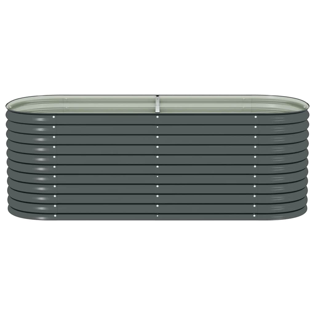 Canteiro elevado de jardim aço galvanizado 240x80x81cm cinzento