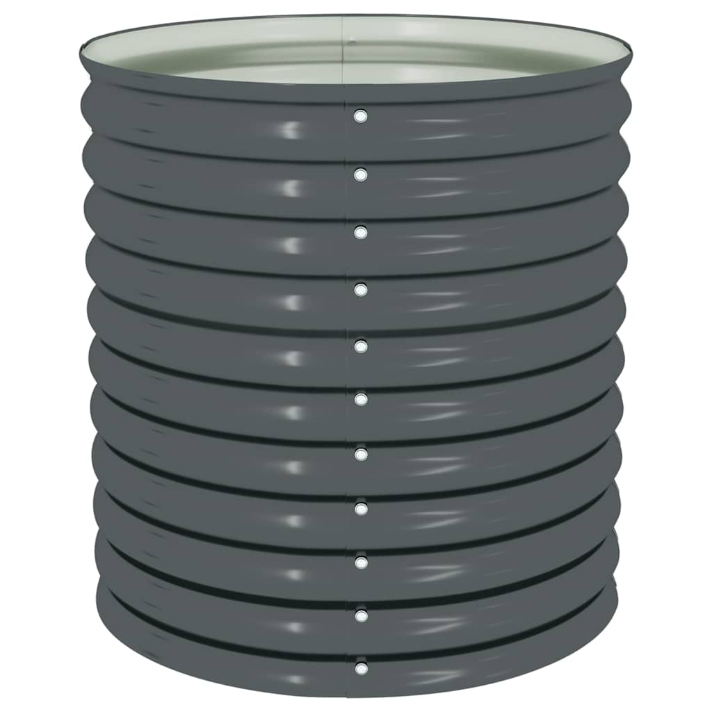 Canteiro/vaso elevado aço galvanizado 80x80x81 cm cinzento
