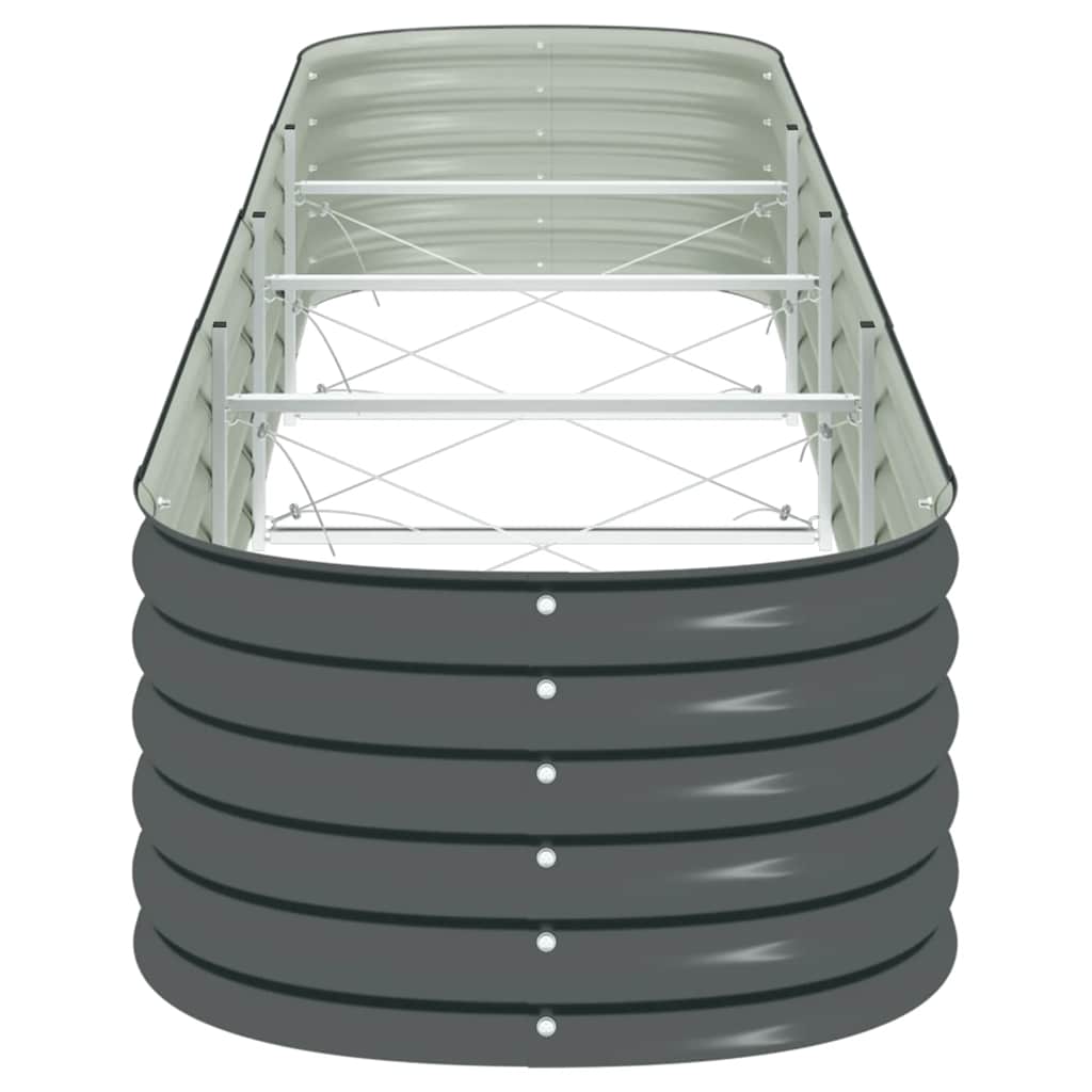 Canteiro elevado de jardim aço galvanizado 400x80x44cm cinzento