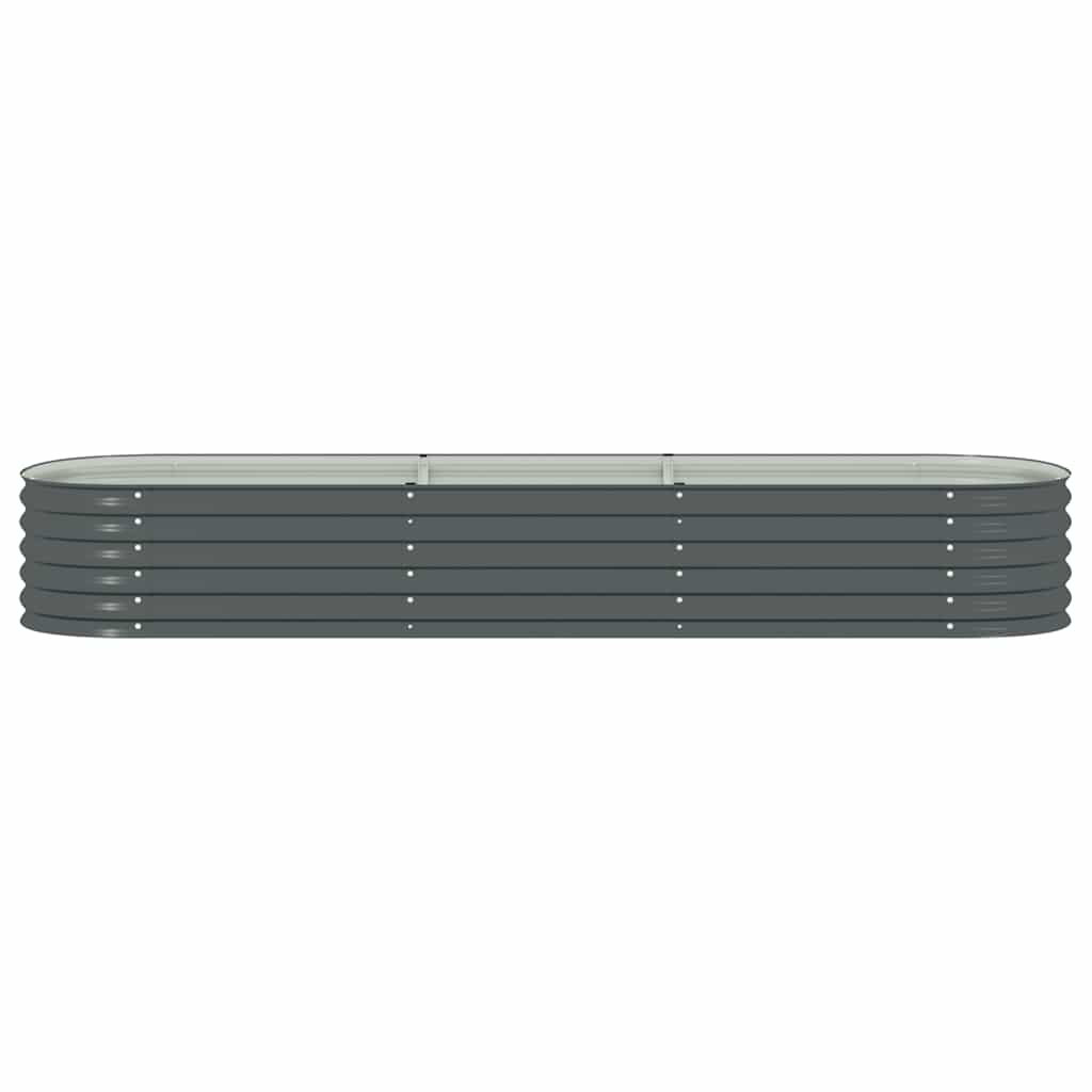 Canteiro elevado de jardim aço galvanizado 320x80x44cm cinzento