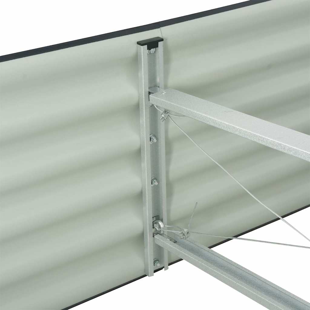 Canteiro elevado de jardim aço galvanizado 320x80x44cm cinzento