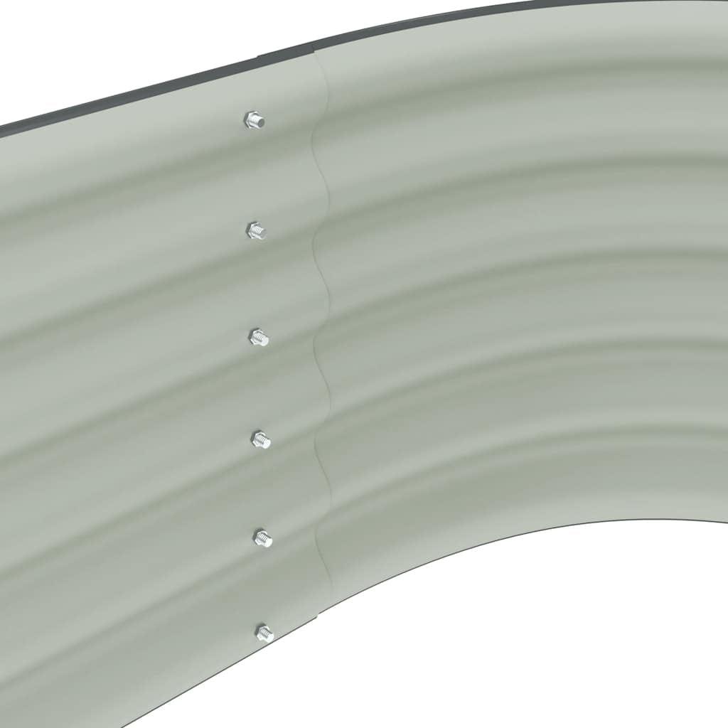 Canteiro elevado de jardim aço galvanizado 320x80x44cm cinzento