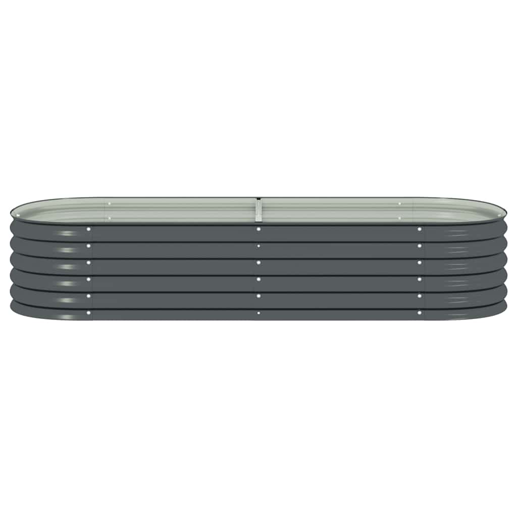 Canteiro elevado de jardim aço galvanizado 240x80x44cm cinzento