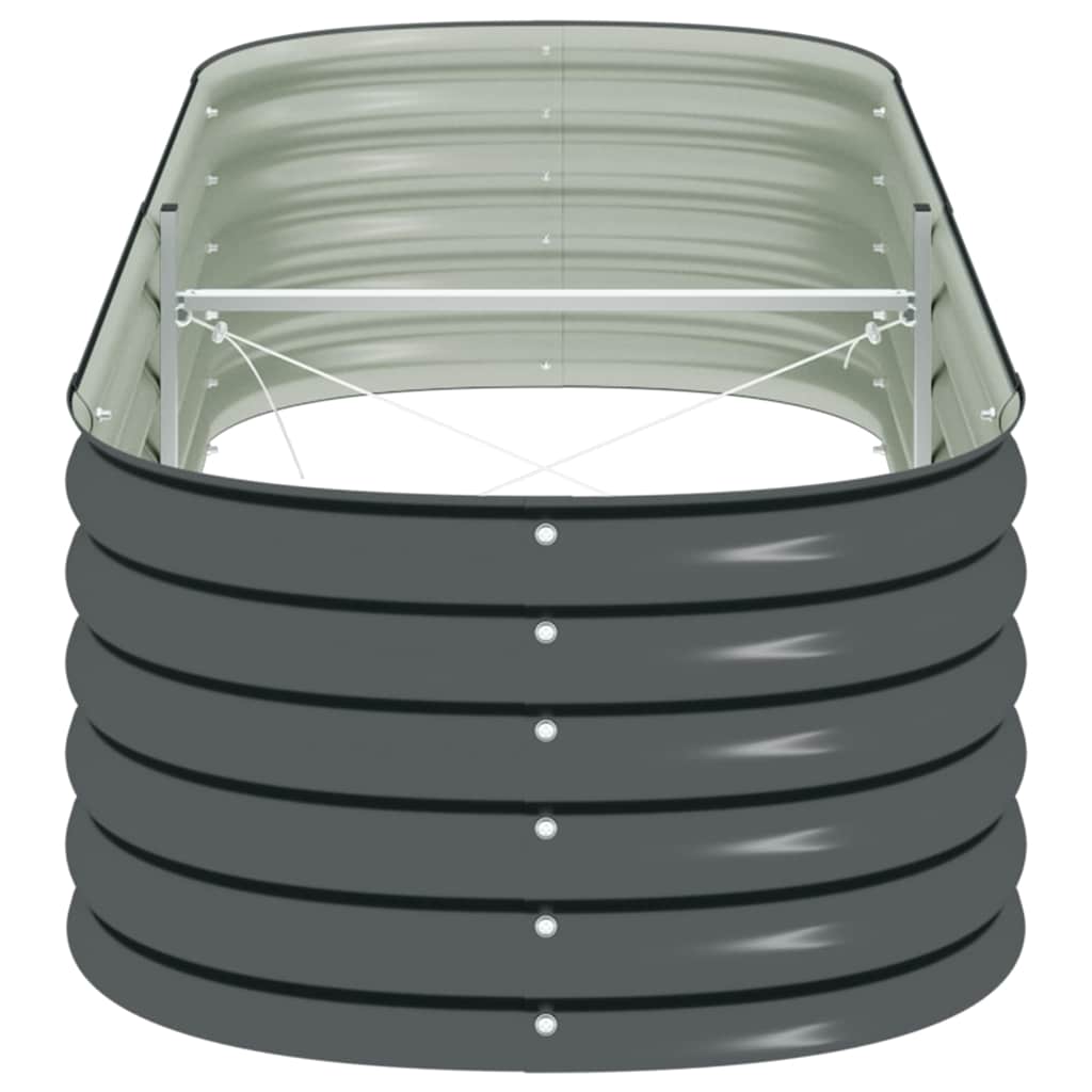 Canteiro elevado de jardim aço galvanizado 240x80x44cm cinzento