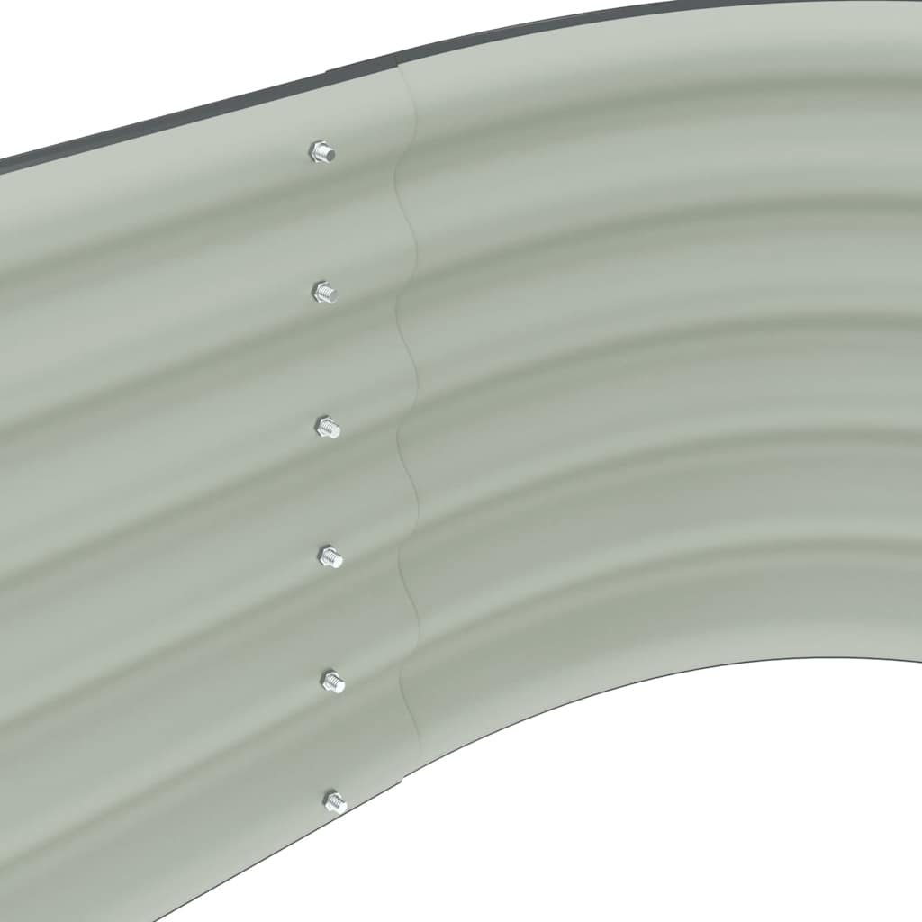 Canteiro elevado de jardim aço galvanizado 240x80x44cm cinzento