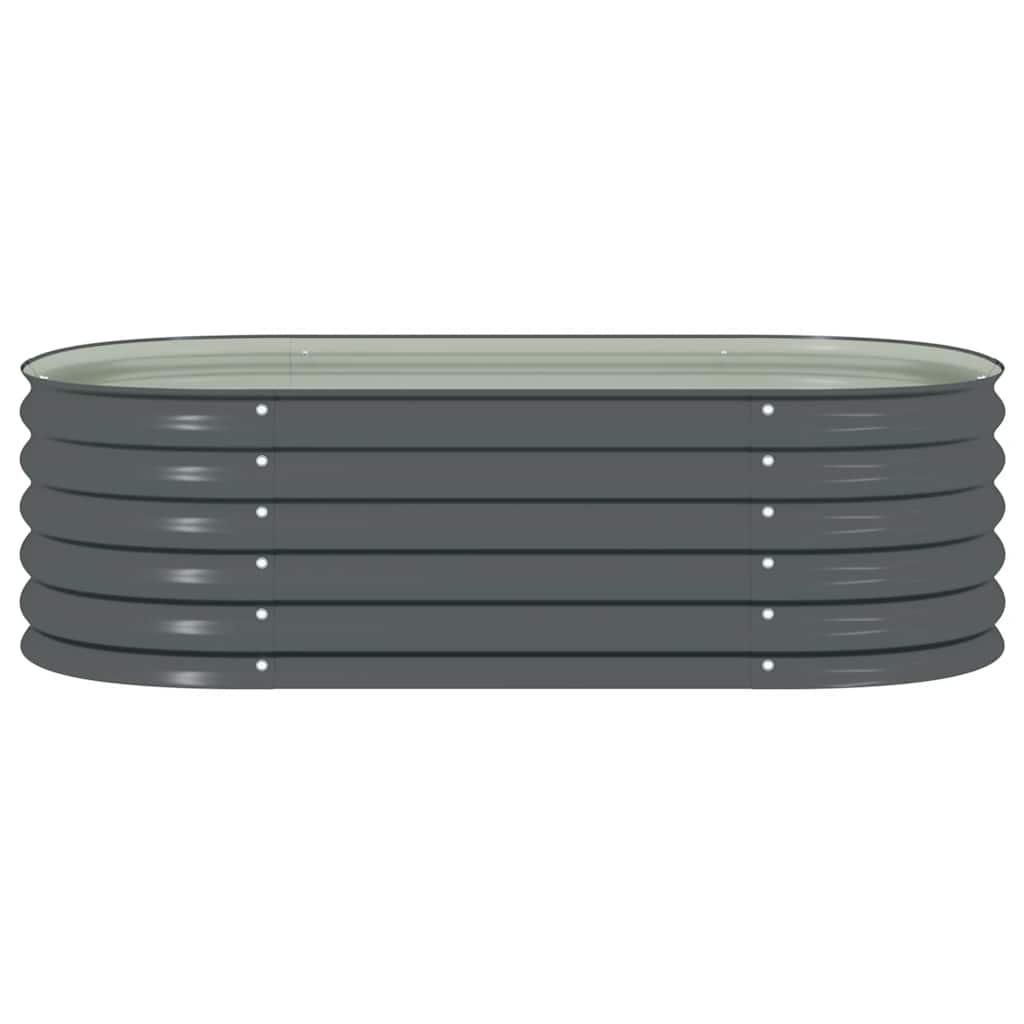 Canteiro elevado de jardim aço galvanizado 160x80x44cm cinzento